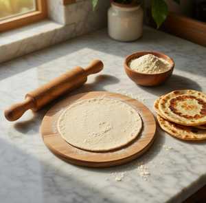 Natural Wood Chakla Belan Kitchen Tool for Dough <b>Rolling</b> - Product Image 1