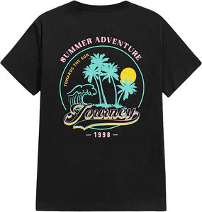 Camiseta Ligera de Pana con Cuello Redondo y Manga Corta para Hombre, Ajuste Regular, Antiarrugas, Transpirable, con Serigrafía, Modelo 2026, 100% Algodón - Product Image 2