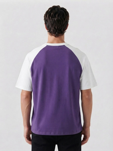 T-shirt Raglan en Coton Lourd 260 g/m² avec Logo Personnalisé, Col Rond, Style Décontracté, Imprimé, Haut pour Homme, Coupe Oversize, Streetwear, T-shirt d'Été - Product Image 2