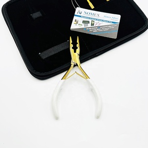 ORHA INTERNATIONAL Stainless Steel <b>Hair</b> <b>Extension</b> Pliers Kit Tool Set for Commercial Use Installation Removal <b>White</b> Handle Gold - Product Image 4