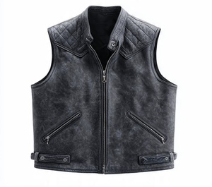 เสื้อแจ็คเก็ตหนังไร้แขนคุณภาพพรีเมียม ดีไซน์หรูหราและเท่มาก - Product Image 5