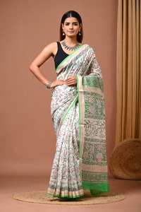 Sari de Seda Maheshwari Suave con Borde Elegante, Sari de Diseñador para Mujer, Sari de Seda Maheshwari de Diseñador, Prenda Étnica India de Lujo - Product Image 2