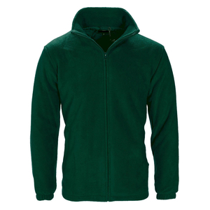 Chaqueta de Forro Polar Verde Oscuro para Hombre, Cierre Completo, Cuello Alto, Estilo Casual para Otoño, Corte Regular, Material de Poliéster - Product Image 1