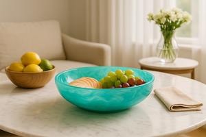 Bol de service en résine époxy au design minimaliste pour une esthétique de table moderne et épurée, offrant une forme artistique fonctionnelle - Product Image 2