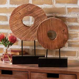 Centre de table en bois de qualité supérieure au design tendance pour un cadeau de pendaison de crémaillère et des idées d'agencement élégant pour la table à manger - Product Image 1