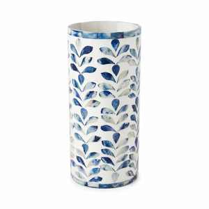 Vase à fleurs en résine décoratif de luxe fait main avec incrustation florale verte, pot de fleurs de table, fournisseur en gros d'artisanat indien - Product Image 2