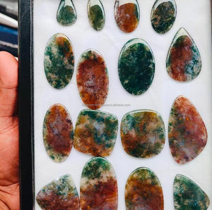 Cabujón de piedras preciosas sueltas de ágata de musgo rojo Natural, cabujón de cristal de todos los tamaños con forma de mezcla pulida para hacer joyas, piedras preciosas - Product Image 4