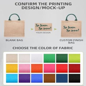 Thank You Jute Shopping Bags with Customizable Logo & Design Eco-Friendly Durable for Food & Tools - Product Image 5