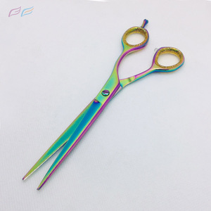 Ciseaux de barbier multicolores revêtus, fabriqués en acier inoxydable, ciseaux de coiffure avec lames à bords tranchants, ciseaux de salon - Product Image 1