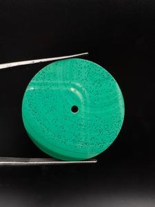 Natural Malachite Watch Dial : 31.50 mm Round One Sided Polished Watch <b>Face</b> - Product Image 5