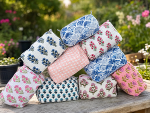 Bolsa de Cosméticos de Viaje para Mujer, de Algodón, Personalizada, Hecha a Mano, con Monograma Floral Acolchado, al por Mayor - Product Image 3