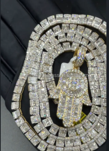 Pass Diamond Tester Wholesale VVS Moissanite 925 Silver Bezel Setting 1.5Inch Tennis <b>Chain</b> <b>Cross</b> Charm Pendant Hiphop <b>Men</b> Party - Product Image 3