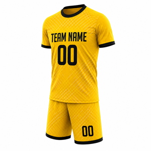 OEM High Quality 100% <b>Polyester</b> Soccer Uniform Set Custom Logo Sublimation Printed Football Jersey <b>Shorts</b> Kit Quick Dry - Product Image 4
