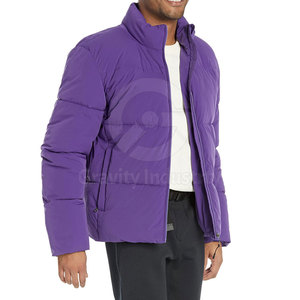 Nouvelle arrivée, veste d'hiver à col montant personnalisable en couleur, pour hommes, avec logo sur le devant, tissu respirant écologique, haute qualité - Product Image 5