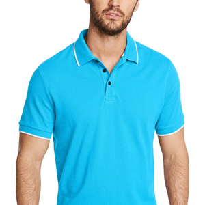 Polo de Manga Corta Negro para Hombre, Color Sólido, Tejido Transpirable, Estilo Casual - Product Image 6