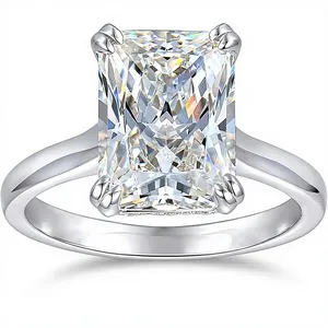 แหวนเพชรแล็บโกรว์ทรงเรเดียนท์คัทแบบโซลิแทร์ ทองคำขาว 18K รับรองโดย IGI - Product Image 1