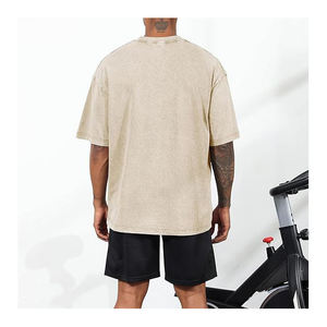 T-shirts pour hommes tendance, délavés à l'acide, coupe oversize à épaules tombantes, grammage lourd, coupe ample - Product Image 3