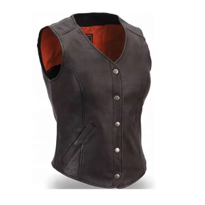 Wholesale Motorcycle <b>Vest</b> Custom Mens Cowhide Genuine A Grade <b>Leather</b> Motorbike Waistcoat <b>Biker</b> <b>Leather</b> <b>Vest</b> - Product Image 1
