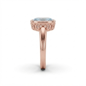 14k Rose <b>Gold</b> <b>Cocktail</b> <b>Ring</b> with Oval Cut Diamond Prong Setting IGI Certified Luxury Unisex Engagement Jewelry - Product Image 2