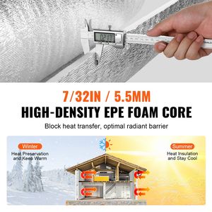 Barriera Radiante a Doppio Isolamento Riflettente 5,5mm 48 X 50 ft, Foglio di Alluminio con Schiuma EPE, Pannelli in Schiuma EPS a Doppio Lato per Riflessione del Calore - Product Image 4