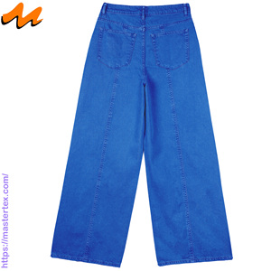 Jean en denim pour femme, coupe large, taille haute, imprimé, ample, respirant, toutes saisons, 100 % coton, 8,55 oz - Product Image 3