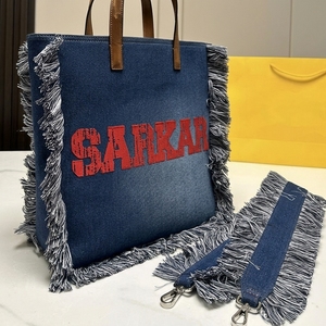 Bolsos de Mano de Moda, Bolsos de Playa, Bolsos de Mano Grandes para Mujer, Bolsos de Lona con Borlas, Venta al por Mayor - Product Image 3