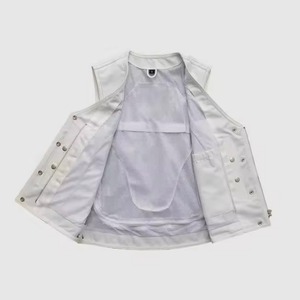 Gilet de motard en cuir véritable de qualité professionnelle, sans manches, vêtements de moto, fabrication OEM - Product Image 2