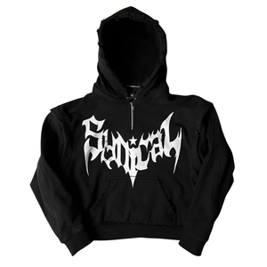 Sudadera con Capucha para Niños, Negra, Estilo Urbano, 430 GSM, con Logotipo Personalizado Serigrafiado, Fabricante de Ropa de Invierno de Alta Calidad, Corte Holgado - Product Image 1