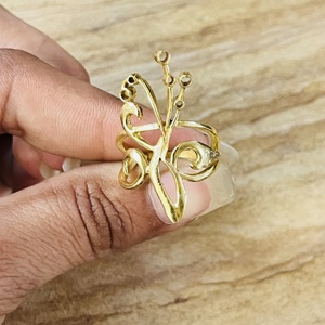 Anillos de Mariposa de Diseño Exclusivo, Anillo Bohemio de Latón para Mujer, Chapado en Oro de 18k, Joyería de Insectos Antigua, Anillo de Flor Bonito al por Mayor - Product Image 2