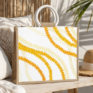 Custom Logo Printed Dyed Jute Beach Tote <b>Bag</b> 40x32x15.5 cm PP Laminated Reusable Shopping Handbag Rope Handle Wholesale OEM ODM - Product Image 6