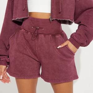 Ensemble pull à capuche oversize et short pour femme, décontracté, hiver, tricot uni, 100% coton, impression par transfert thermique - Product Image 6