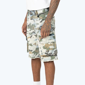 Shorts de mezclilla casuales de corte regular personalizados al por mayor para hombre, nuevo estilo, shorts de mezclilla de color sólido hechos a medida con pedrería para hombre en venta - Product Image 3