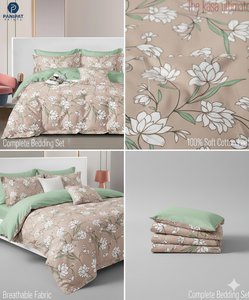 Parure de lit King Size moderne et confortable en tissu tissé avec drap plat, drap-housse et 2 taies d'oreiller en polyester 400TC (toutes saisons) - Product Image 5