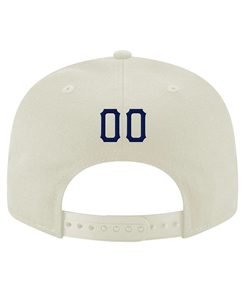 Sporty Style Custom Cream 6-Panel <b>Baseball</b> <b>Cap</b> With <b>Navy</b> Blue 3D Embroidered Logo Front Panel Unisex Casual Fitted Hat - Product Image 5