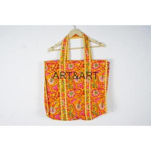 Bolsos de Mano Grandes de Algodón con Estampado Floral Vintage, Personalizados y a la Moda, para Mujer, Otoño Invierno, Bolsos de Hombro con Estampado a Mano, Acolchados - Product Image 1