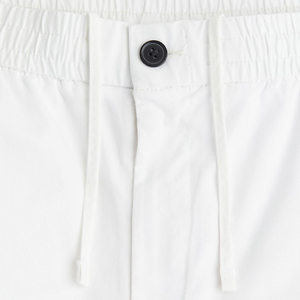 Pantalones Cortos Bermuda de Algodón Blanco para Hombre, Cintura Elástica, Color Sólido Informal, Tela Oxford Transpirable, Estilo Tejido - Product Image 6