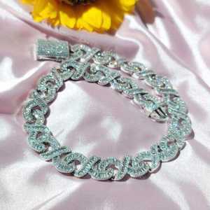 Cadena Cubana de Plata 925 con Incrustaciones de Moissanita de 14MM, Estilo Hip Hop, Chapada en Rodio/Oro/Oro Rosa - Product Image 6