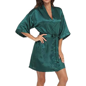 Plain <b>Satin</b> Polyester <b>Robes</b> <b>Women</b> Wholesale Bathrobe Party Beach Wedding Sleepwear Custom Logo OEM - Product Image 4