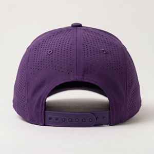 INJAE <b>Purple</b> Perforated Snapback Cap Breathable Mesh Fabric 100% Polyester Adjustable <b>Hat</b> for Sports Outdoor Wear - Product Image 3