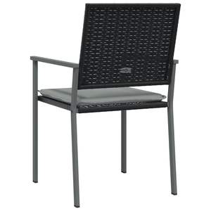 Juego de 2 Sillas de Jardín de Ratán PE Gris Claro, en Tonos Negro y Gris Claro para Comodidad en Exteriores - Product Image 6