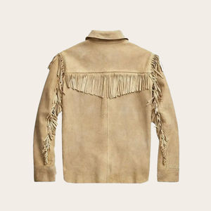 Genuine Cowhide <b>Jacket</b> <b>Western</b> Style Brown & White Professional Customized Modern Classic Breathable Turn-down Collar Winter - Product Image 4