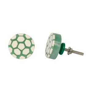 มือจับเฟอร์นิเจอร์เรซิ่นและเปลือกหอยแบบพรีเมียม ลูกบิดตู้ทรงกลมลายเรขาคณิต - Product Image 4