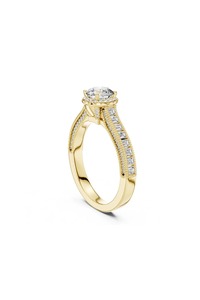 Bague de fiançailles en or blanc 18 carats certifiée IGI avec diamant de laboratoire taille brillant rond et halo de baguettes, vente en gros |   CVD D Couleur VVS1 - Product Image 5