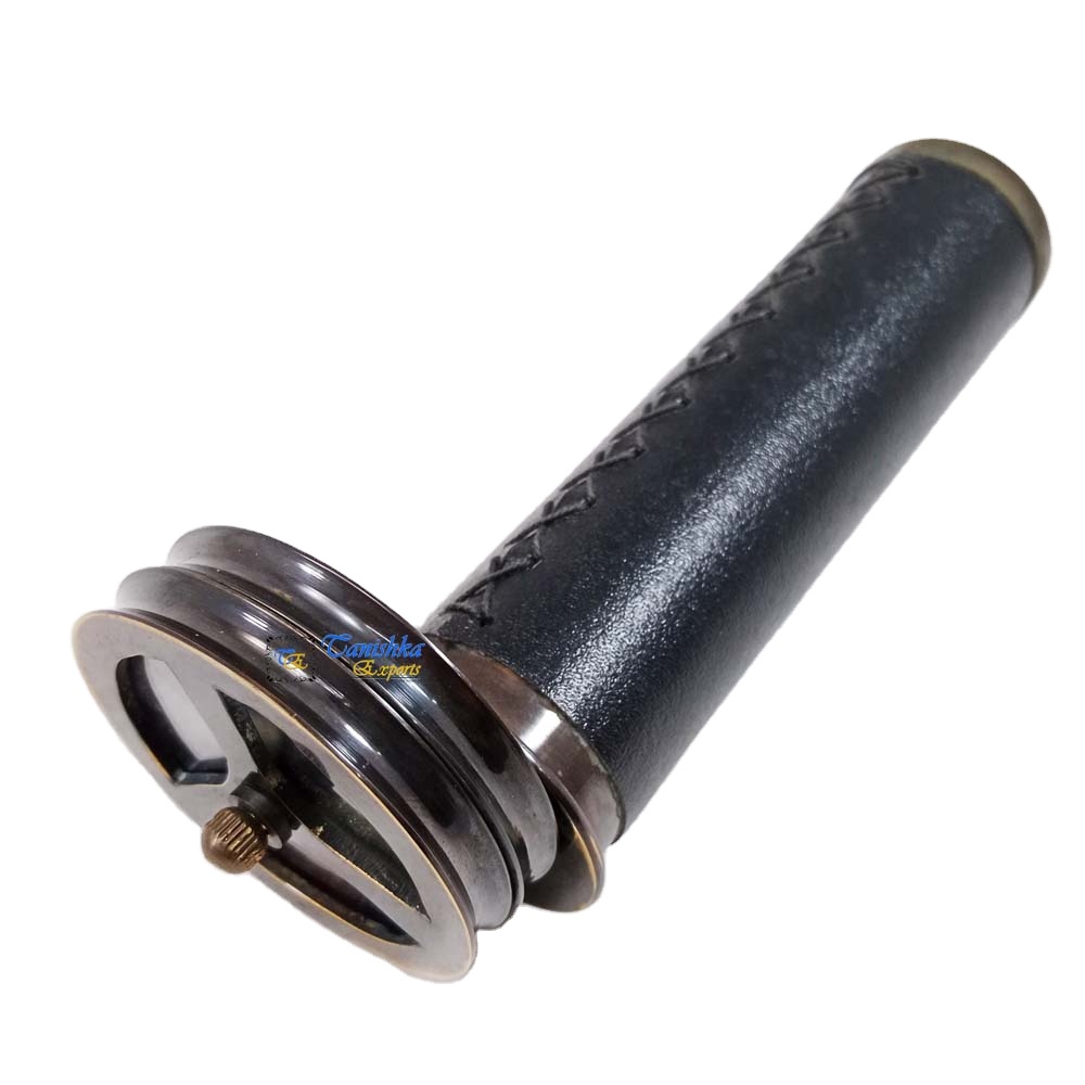 Черный Античный Винтажный стиль калейдоскоп с кожаным покрытием Морской Декор Морской коллекционный латунный калейдоскоп