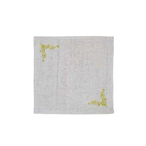 Elegant Floral Embroidered 100% Linen Handmade Square Napkins Custom Designed for Modern Wedding Cocktail Home Decor & Parties - Product Image 1