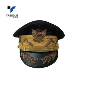 TRENDLE SPORTS Formal <b>Hat</b> Black Gold <b>Band</b> Eagle Embroidery 100% Wool Breathable Four Seasons Adjustable 56-58CM Adult Unisex - Product Image 1