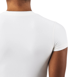 Camiseta de Manga Corta de Doble Capa para Mujer, con Encaje Blanco, Suave y Elástica, para Gimnasio, Yoga, Entrenamiento - Product Image 6