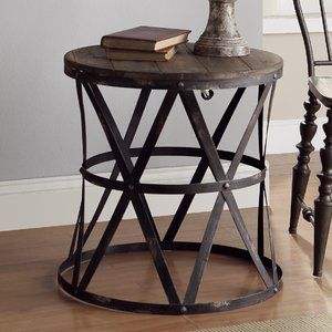 Table d'appoint en fer avec plateau en bois raffiné, rehaussant le décor grâce à son bois lisse et son cadre thermolaqué - Product Image 3