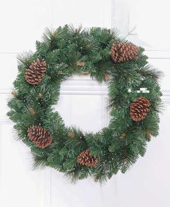 Guirnaldas navideñas artificiales, guirnalda de invierno con hojas de acebo y campana roja para puerta principal, decoración navideña para pared interior/exterior de casa de campo - Product Image 3