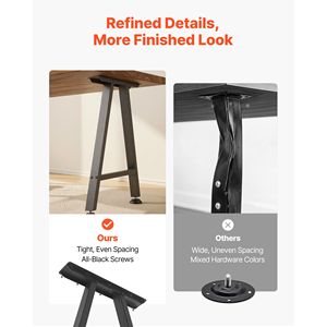 Pieds de meubles en acier trapézoïdal robustes, 29,1 po de hauteur x 21,7 po de largeur, charge maximale de 2204 lb, conception modulaire, montage facile pour l'ameublement - Product Image 4